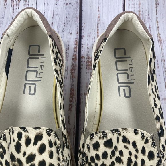 Hey Dude Lena Leopard Angora Slip On Sneakers Shoes, Women's Size 9 - Picture 8 of 9